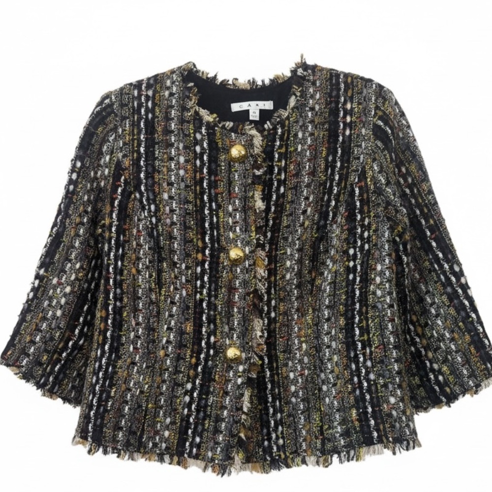 Cabi Tweed Jacket Gold Buttons | Textured Designer Blazer multicolored medium - Picture 1 of 1